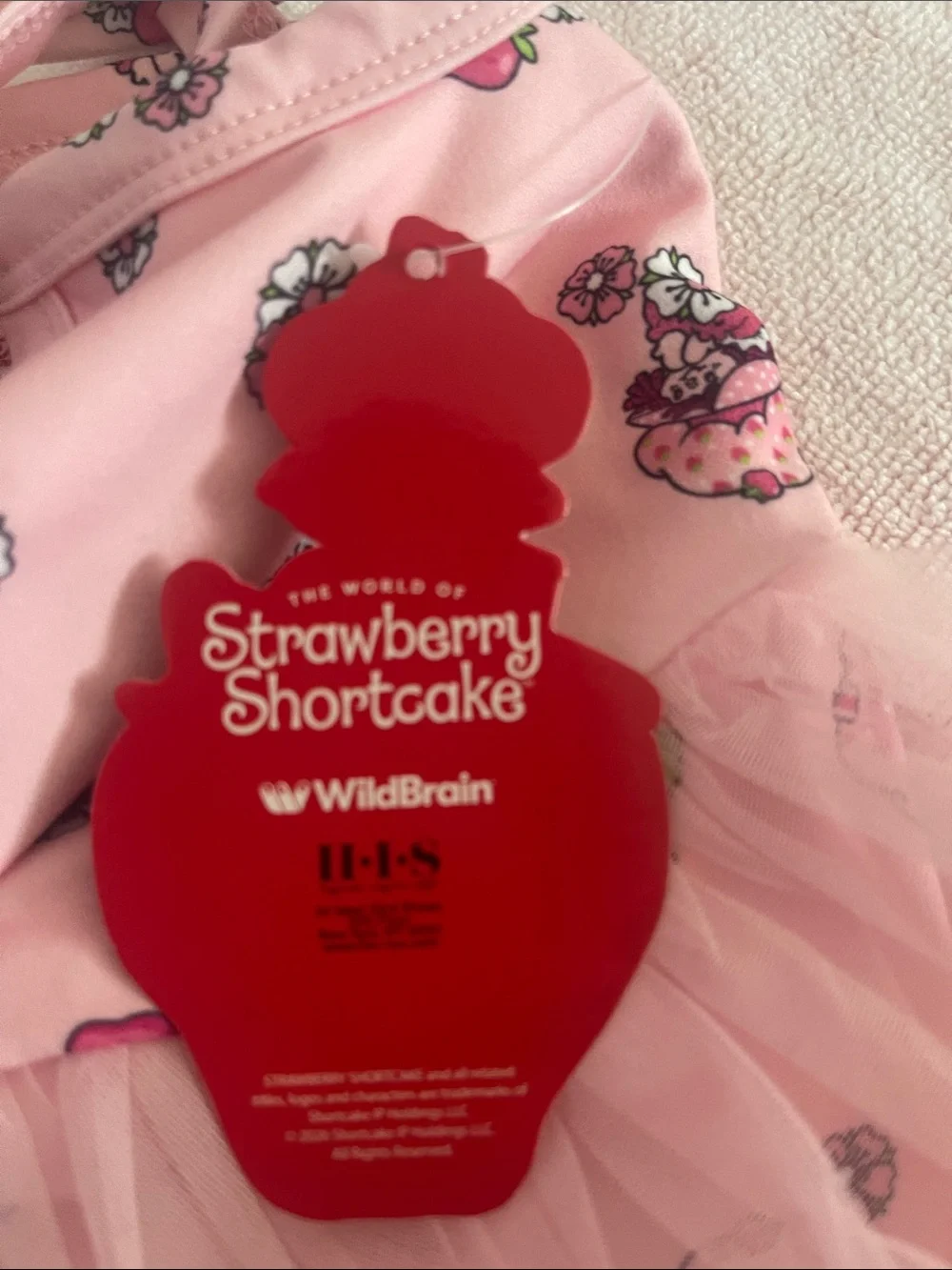 Strawberry Shortcake Pink Tulle Tiered Dress for Kids - Picture 2 of 3